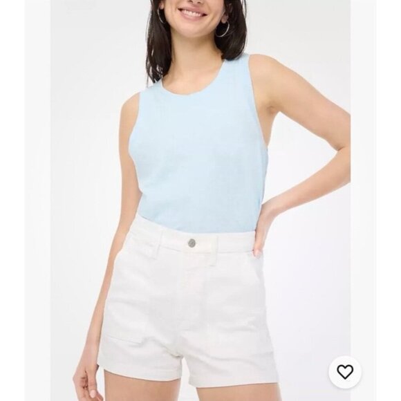 J. Crew Womens Utility Denim Shorts Optic White Size 33 - Picture 1 of 9